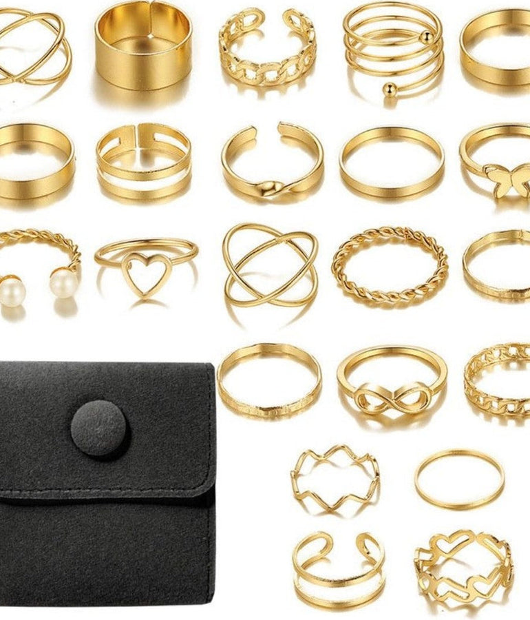 22 Piece Alloy Design Ring Set For Women