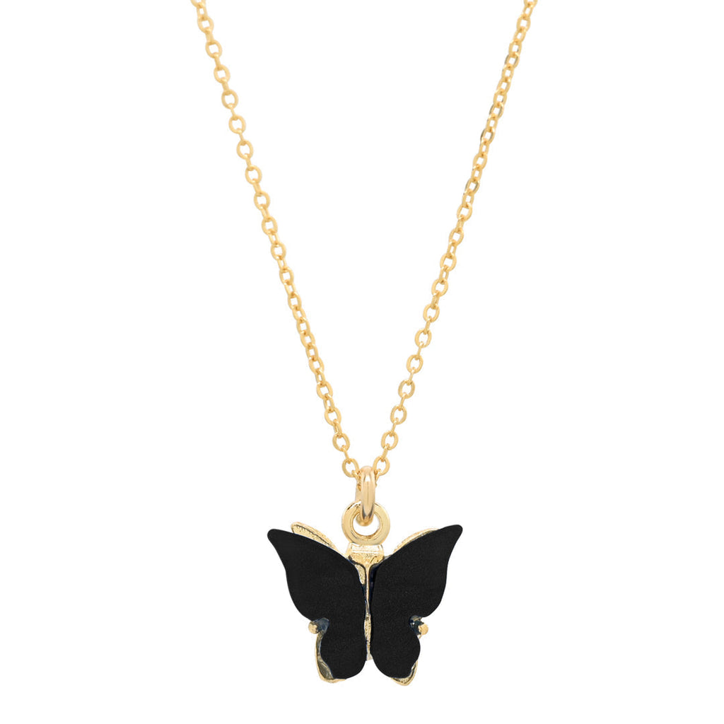 Black Butterfly Pendant Necklace